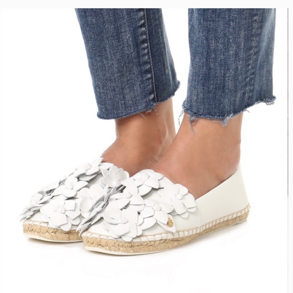 Tory Burch Blossom Espadrille-Nappa Leather size 5 New in box .